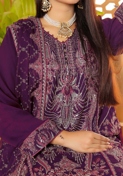 Bin Hameed Ready Made Heavy Embroidered Chiffon Dress - db24575