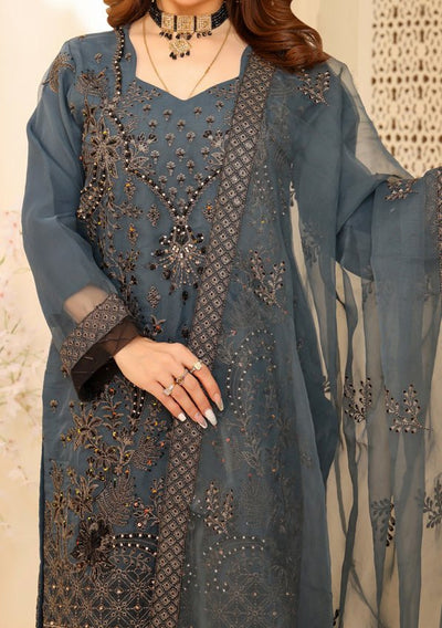 Bin Hameed Ready Made Heavy Embroidered Organza Dress - db24470