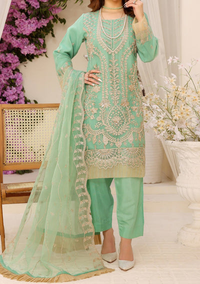 Bin Hameed Ready Made Heavy Embroidered Organza Dress - db24467