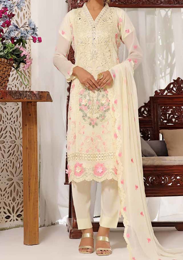 Bin Hameed Sanaubar Heavy Embroidered Chiffon Dress - db25492