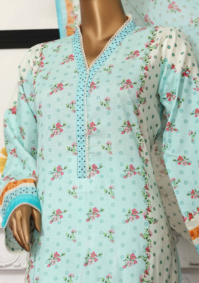 Bin Saeed 3 Pieces Ready Made Printed Cotton Dress - db19846