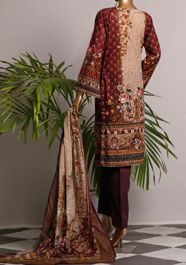 Bin Saeed Embroidered 3 Pieces Ready Made Lawn Dress - db19125