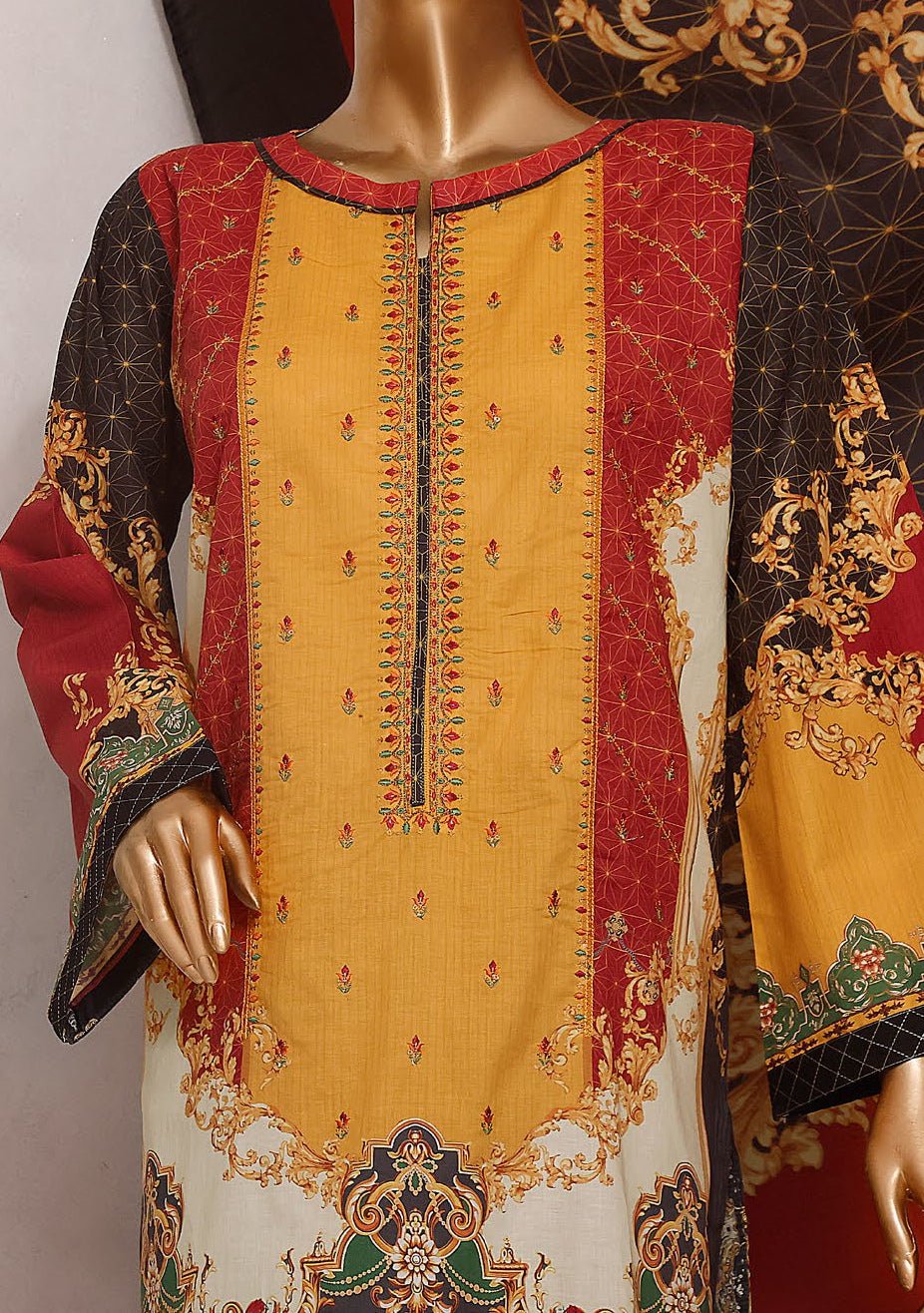 Bin Saeed Embroidered 3 Pieces Ready Made Lawn Dress - db18588