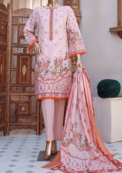 Bin Saeed Embroidered 3 Pieces Ready Made Lawn Dress - db18590