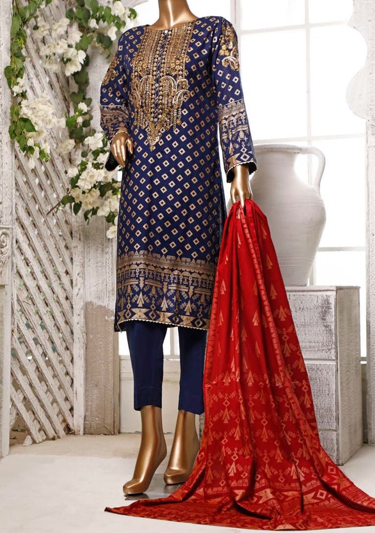Bin Saeed Embroidered 3 Pieces Ready Made Lawn Dress - db19121