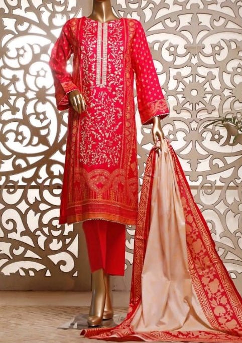 Bin Saeed Embroidered 3 Pieces Ready Made Lawn Dress - db19124