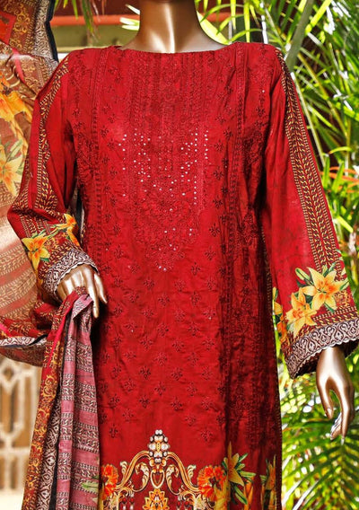 Bin Saeed Embroidered 3 Pieces Ready Made Lawn Dress - db19123