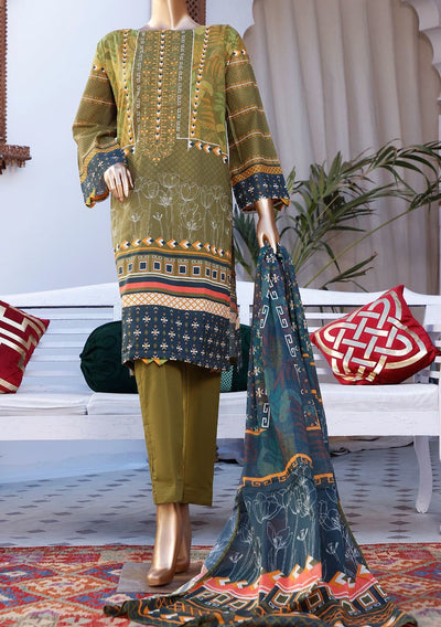 Bin Saeed Embroidered 3 Pieces Ready Made Lawn Dress - db18594
