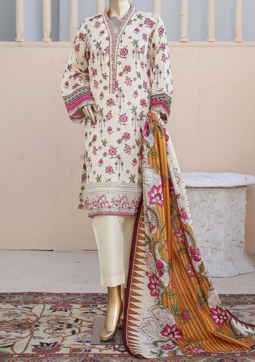 Bin Saeed Embroidered Ready Made Lawn Dress - db21963