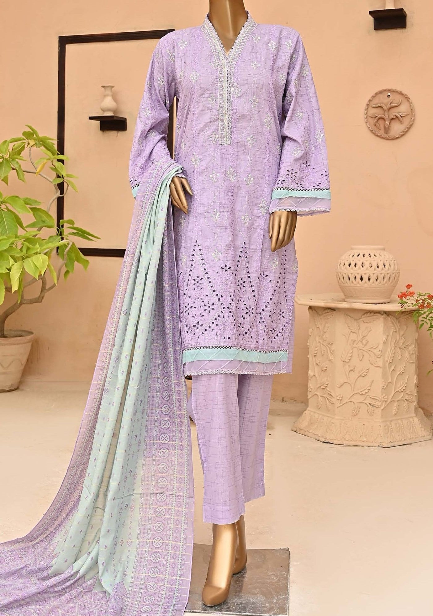 Bin Saeed Embroidered Ready Made Lawn Dress - db23472