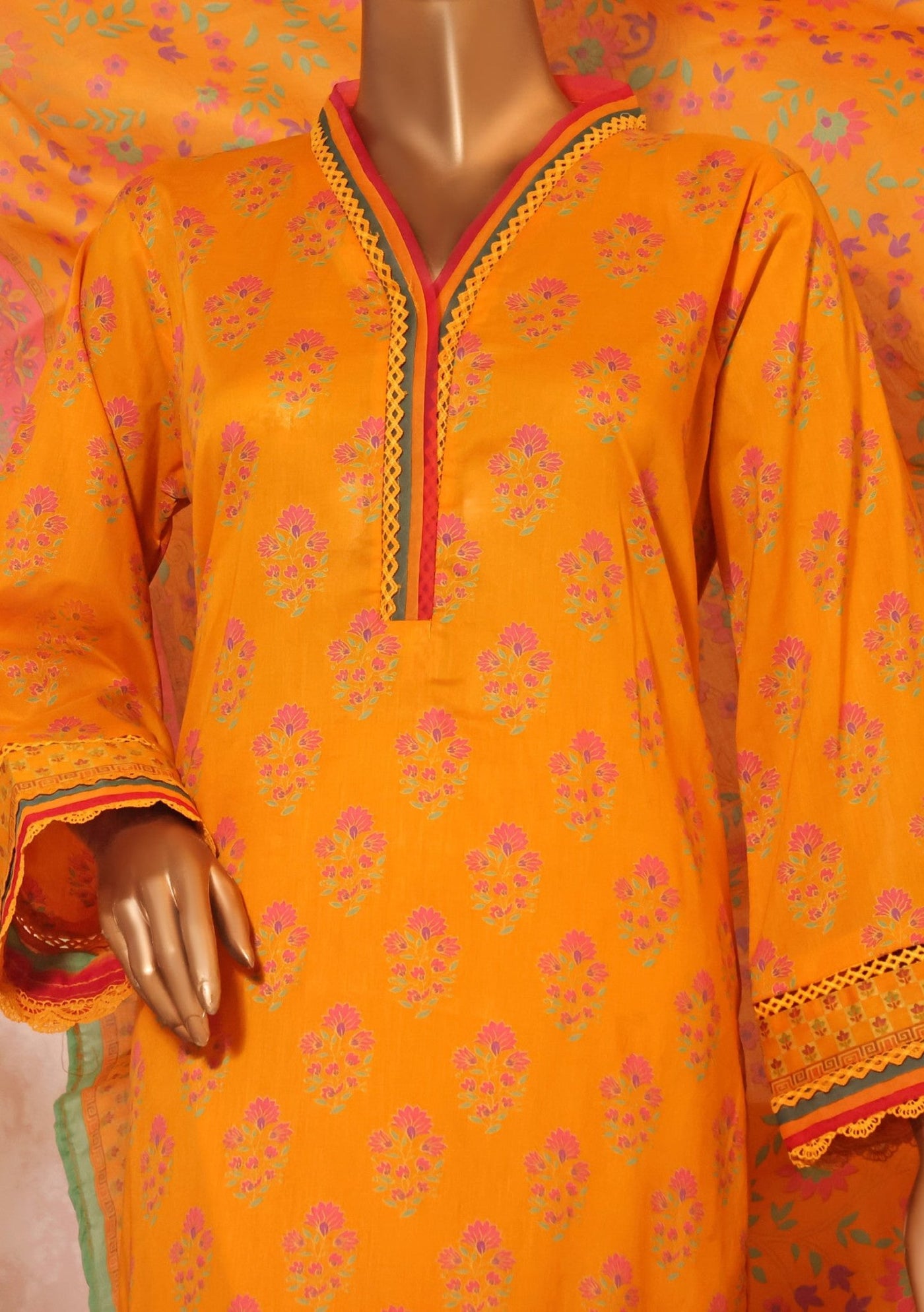 Bin Saeed Printed 3 Pieces Ready Made Lawn Dress - db19275