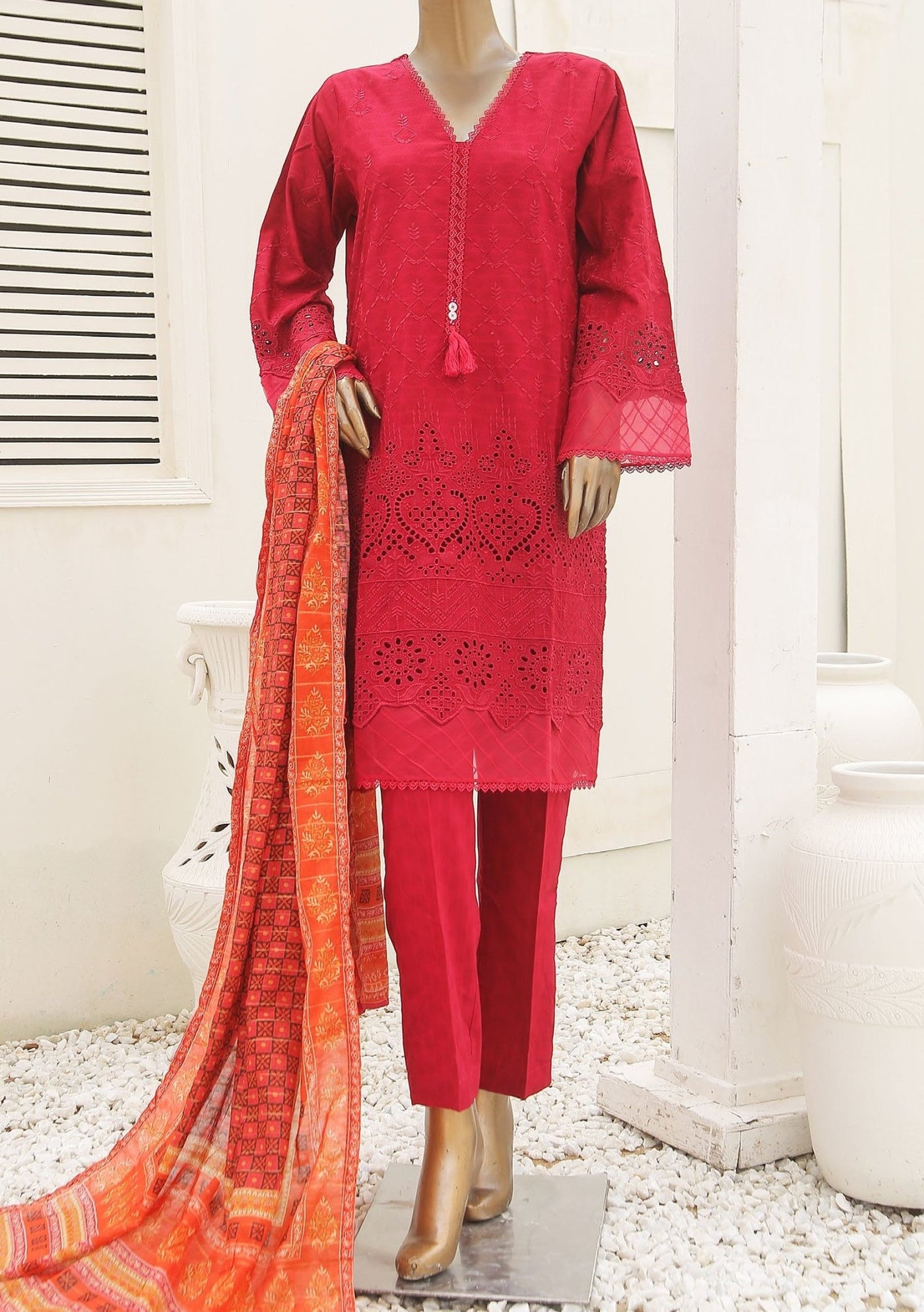 Bin Saeed Ready Made Chikankari Embroidered Dress - db23474