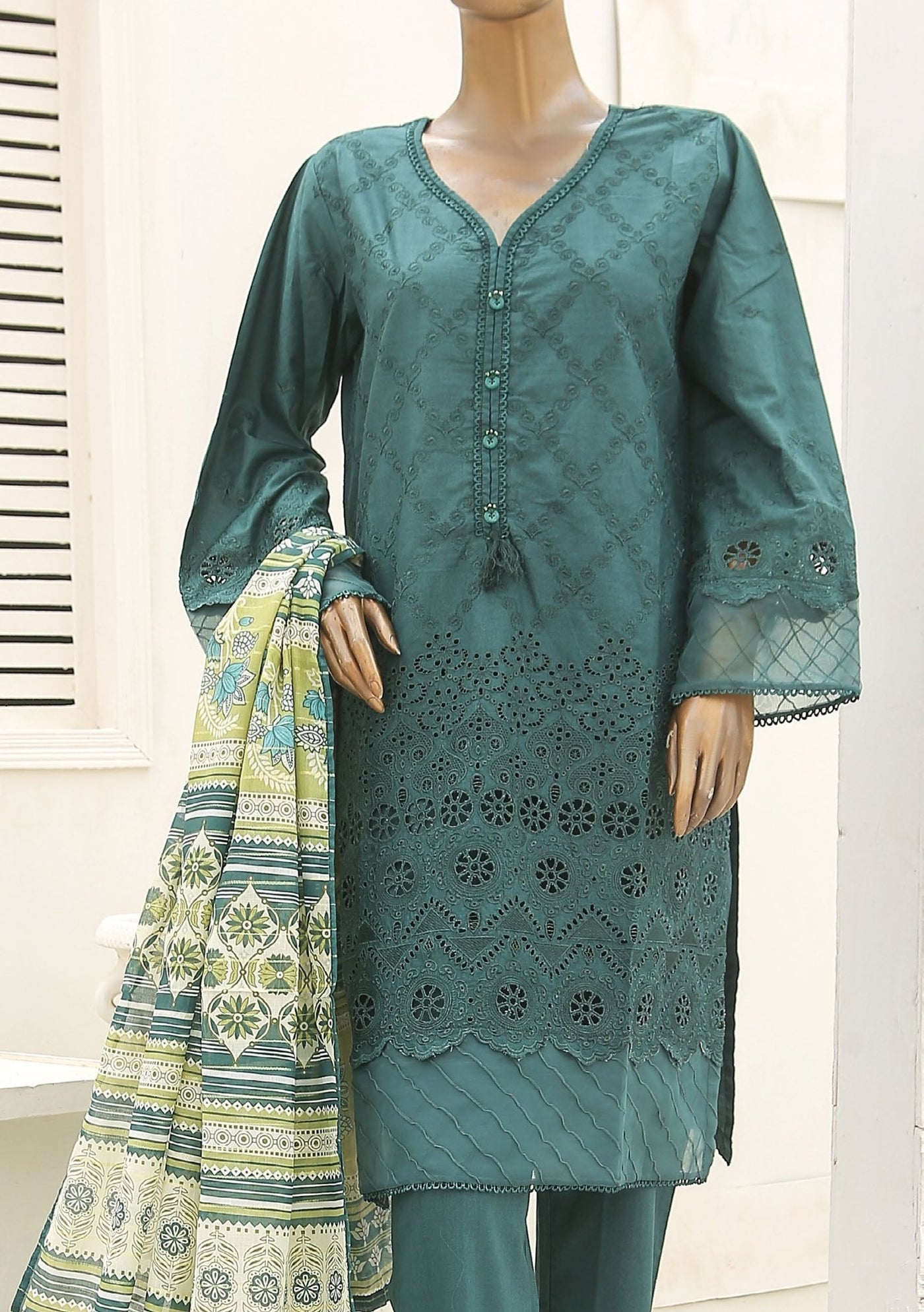 Bin Saeed Ready Made Chikankari Embroidered Dress - db23475