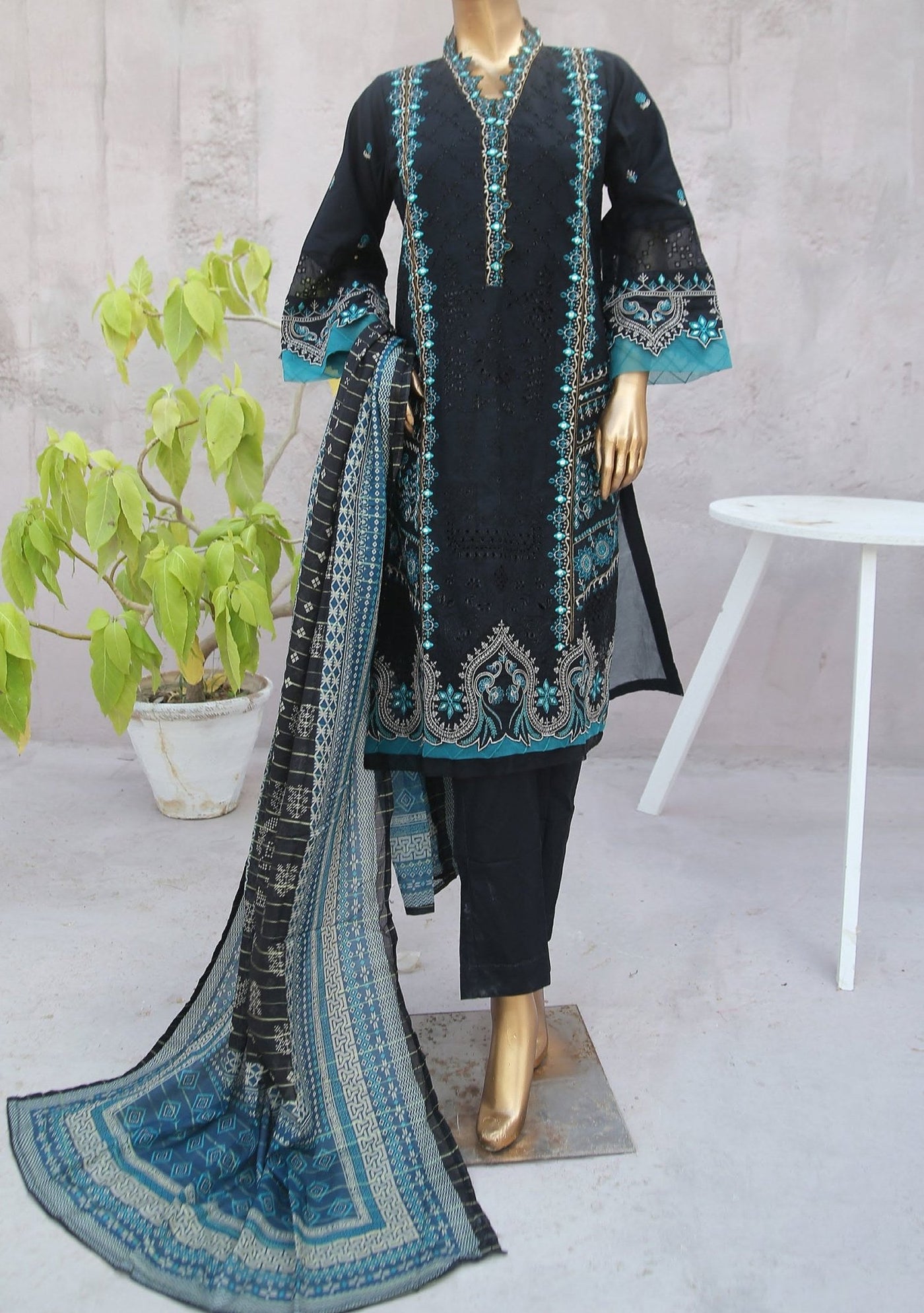 Bin Saeed Ready Made Embroidered Chikankari Dress - db24536