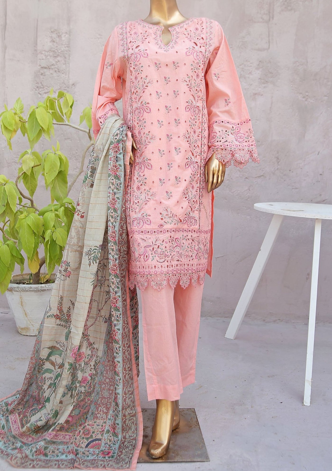 Bin Saeed Ready Made Embroidered Chikankari Dress - db24532