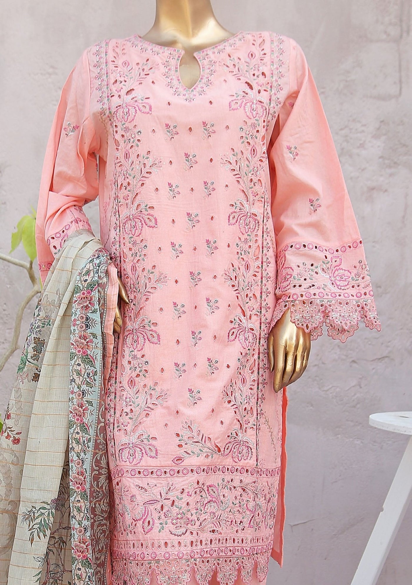 Bin Saeed Ready Made Embroidered Chikankari Dress - db24532