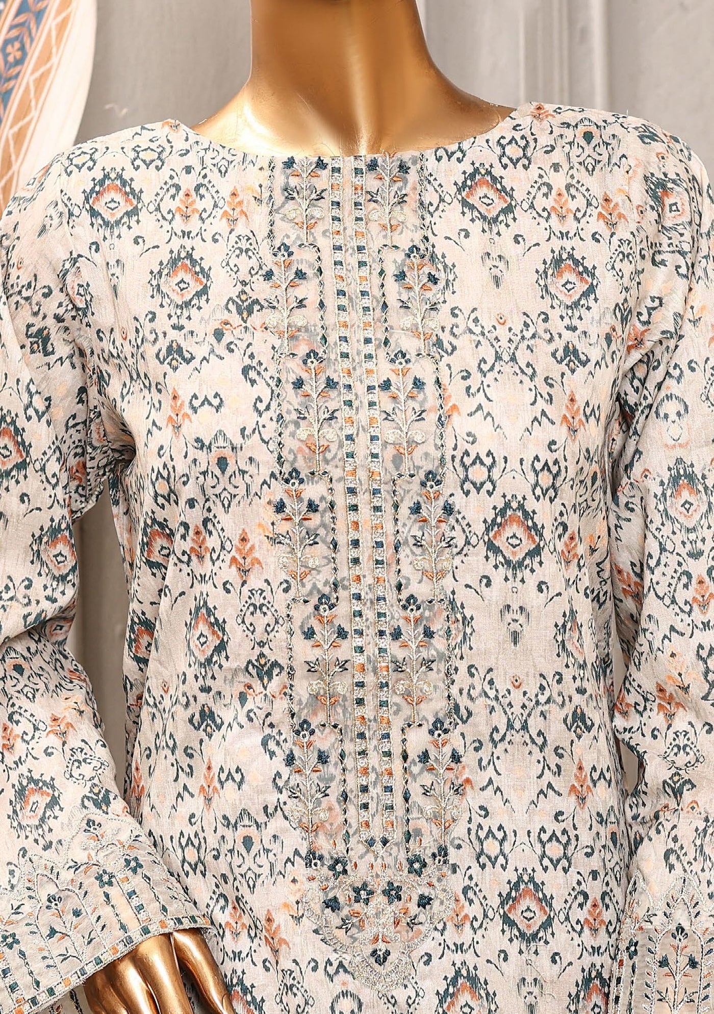 Bin Saeed Ready Made Embroidered Cotton Dress - db24494