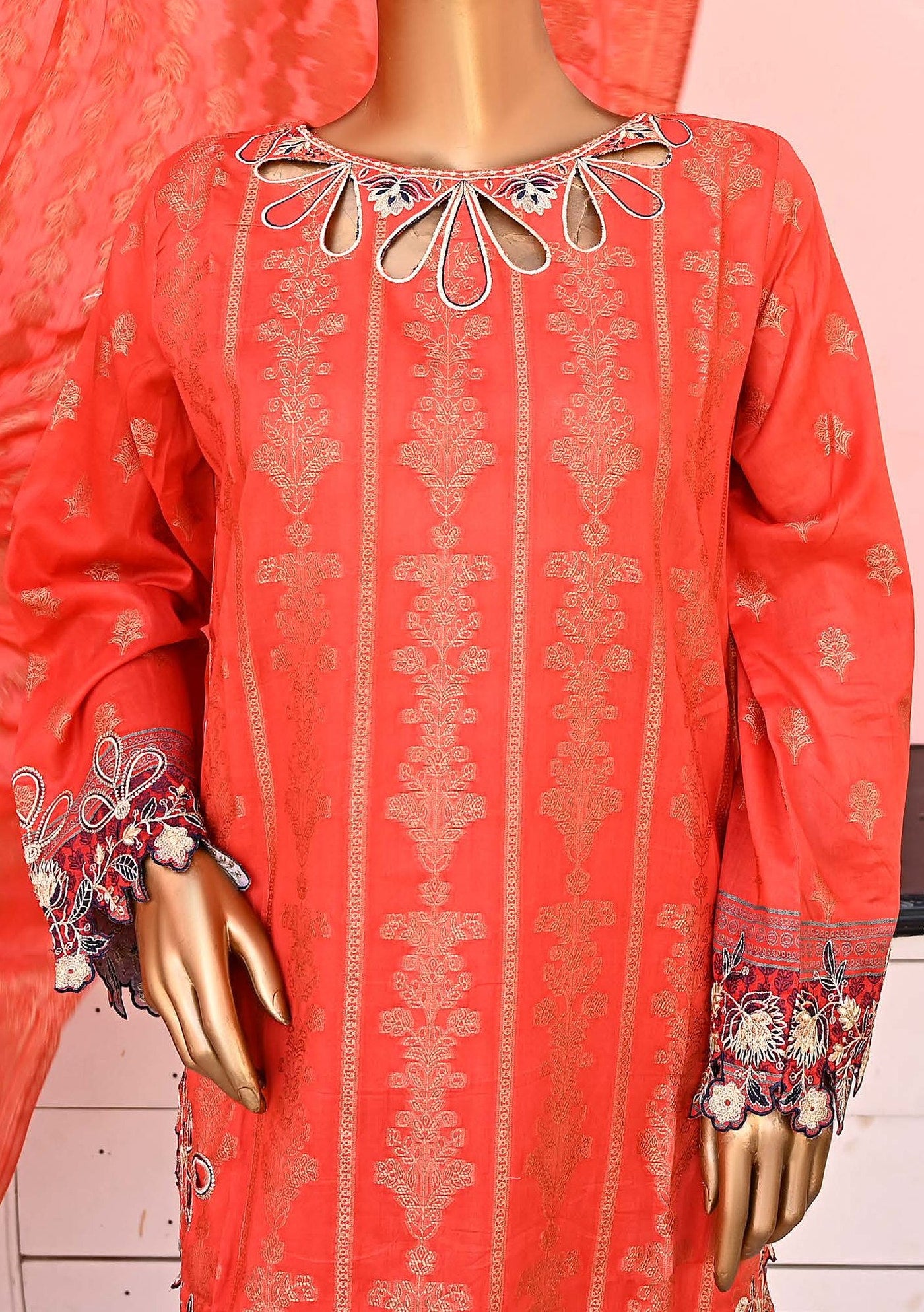 Bin Saeed Ready Made Embroidered Jacquard Dress - db23884