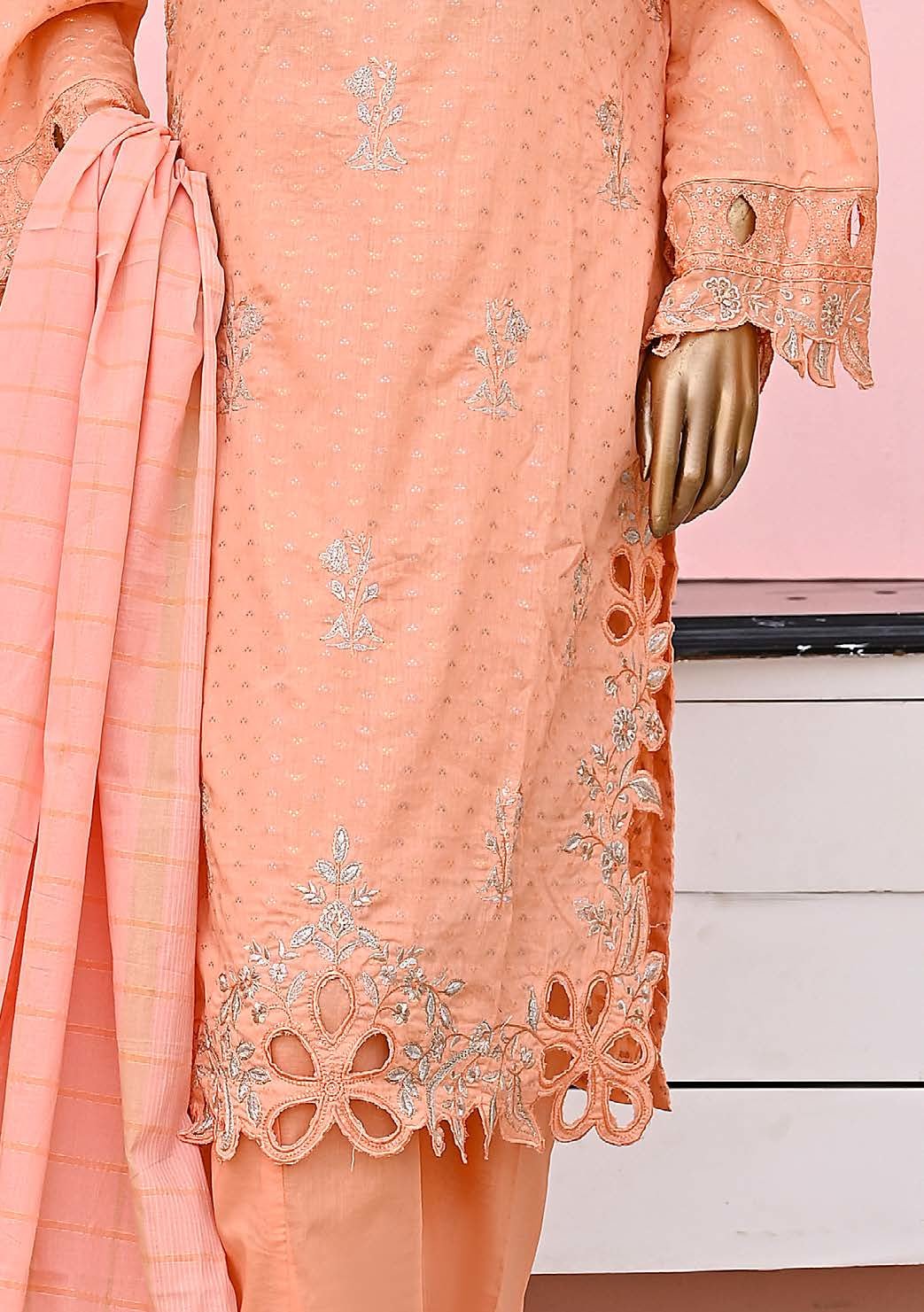 Bin Saeed Ready Made Embroidered Jacquard Dress - db23887