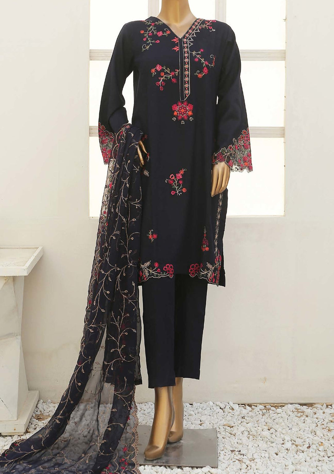 bin saeed black dress Bin Saeed Ready Made Embroidered Lawn Dress
