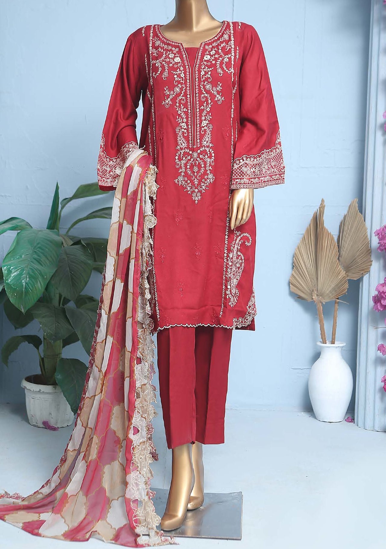 Bin Saeed Ready Made Embroidered Karandi Dress - db23755