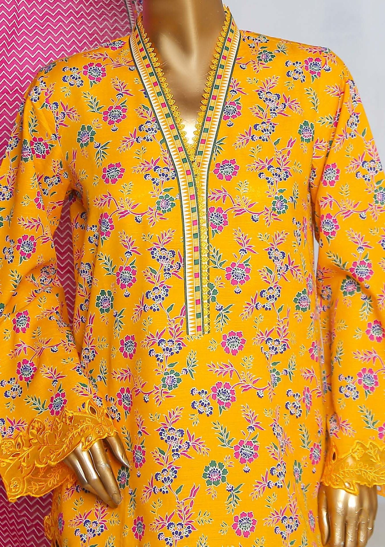 Bin Saeed Ready Made Embroidered Khaddar Dress - db24354