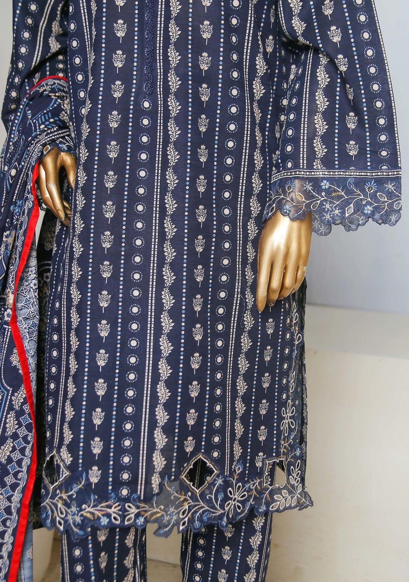 Bin Saeed Ready Made Embroidered Khaddar Dress - db24357