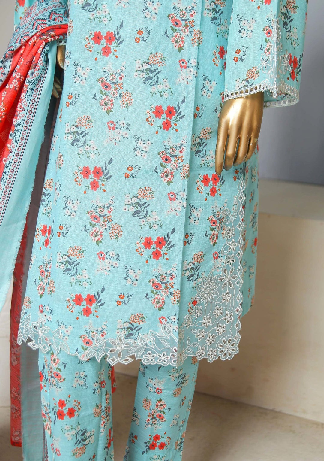 white christmas dresses Bin Saeed Ready Made Embroidered Lawn Dress main image 0