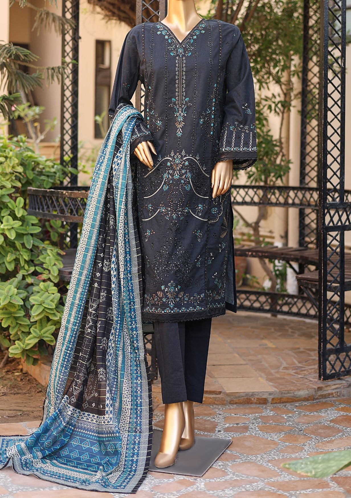 Bin Saeed Ready Made Embroidered Lawn Dress - db25107