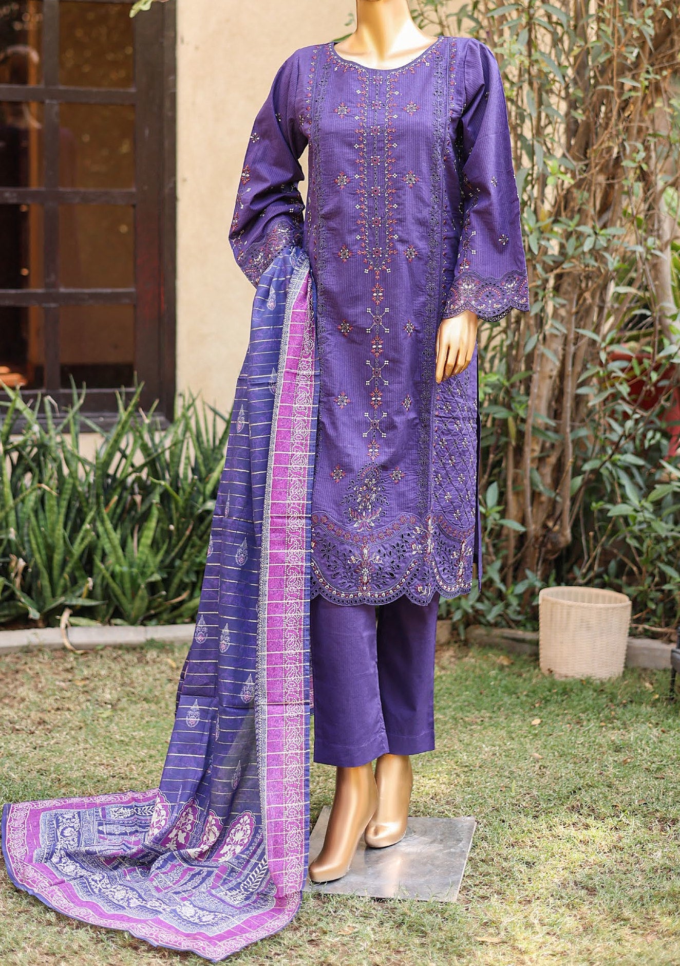 Bin Saeed Ready Made Embroidered Lawn Dress - db25116