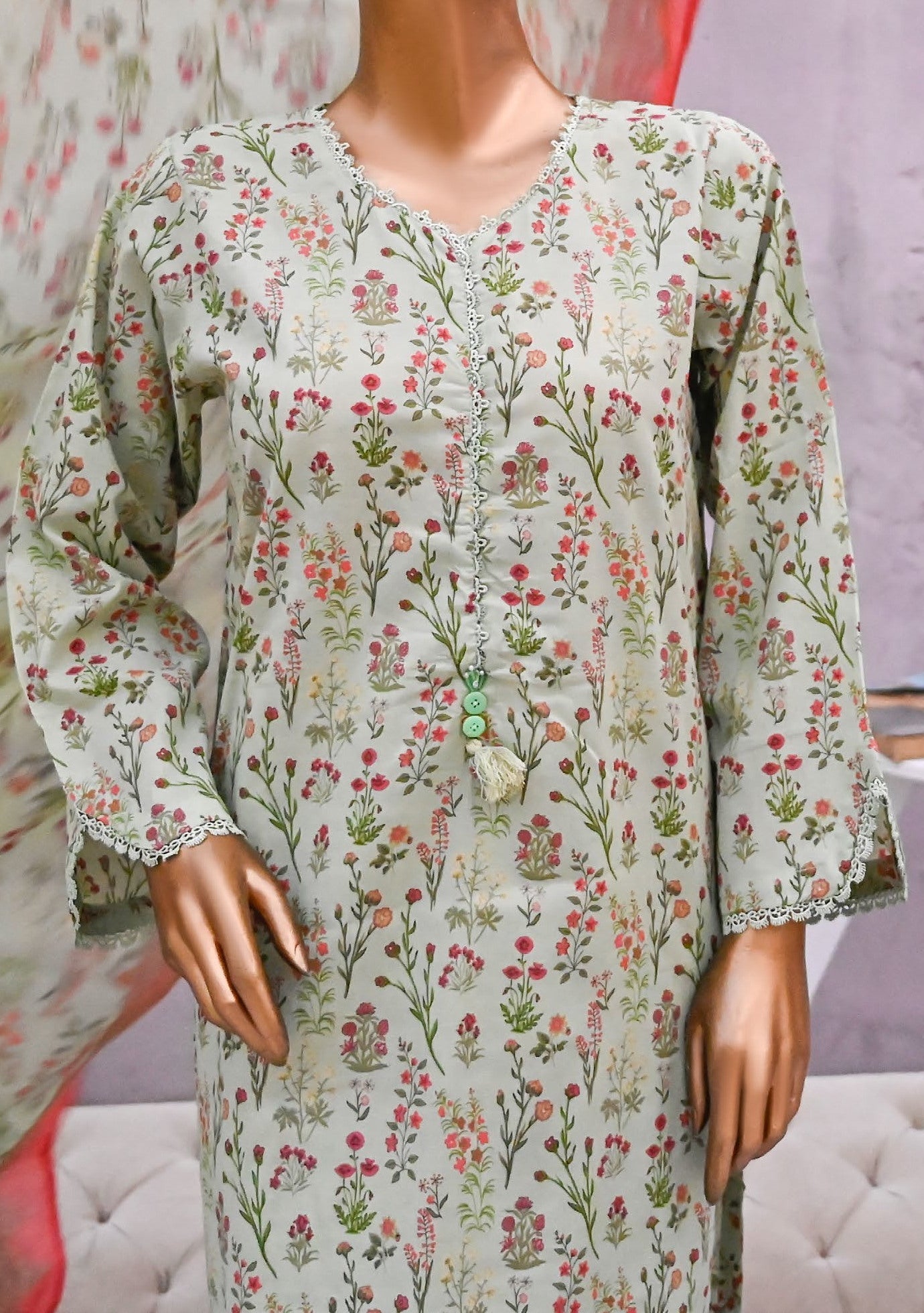 Bin Saeed Ready Made Printed Cotton Dress - db24349