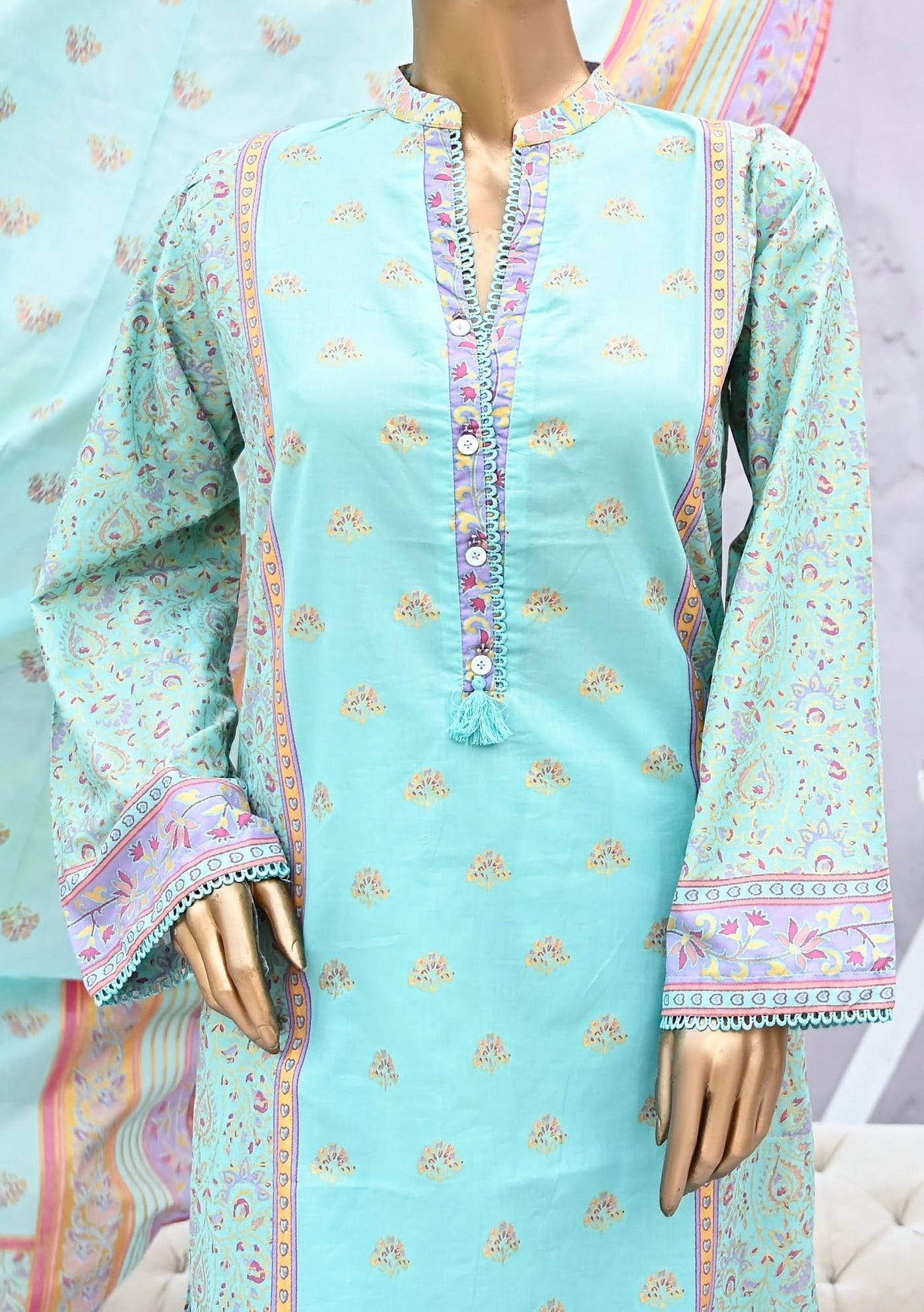 Bin Saeed Ready Made Printed Cotton Dress - db24342