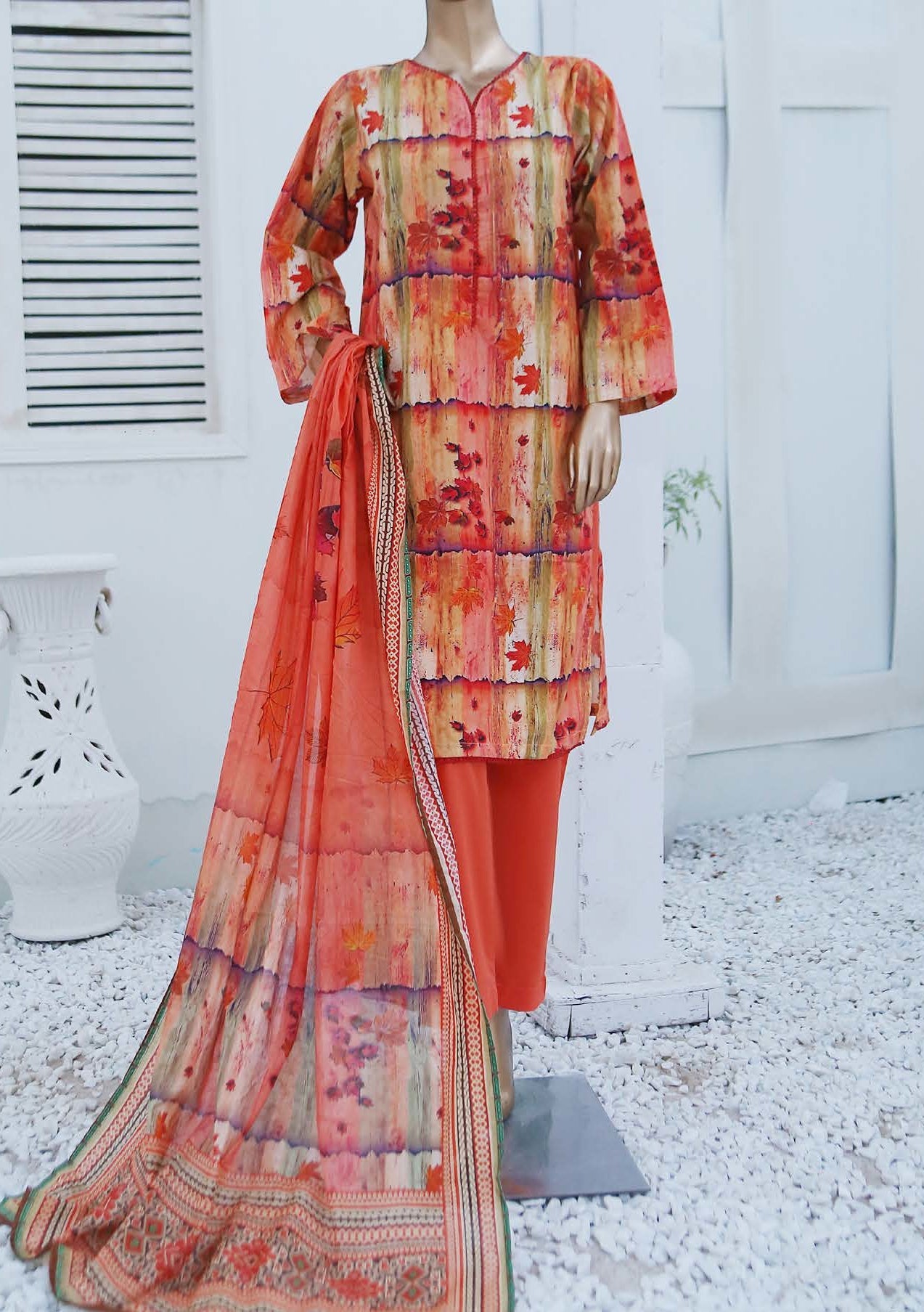 Bin Saeed Ready Made Printed Cotton Dress - db23745
