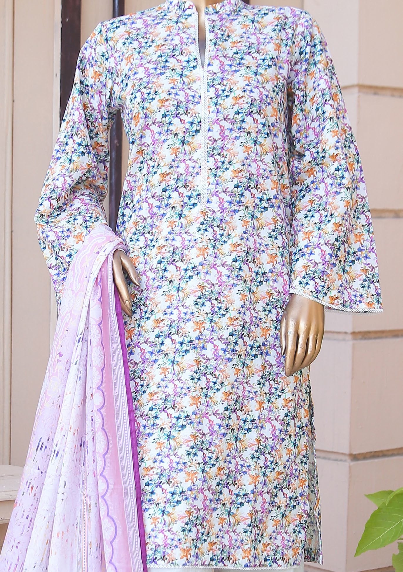 Bin Saeed Ready Made Printed Cotton Dress - db23562