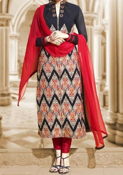 Bing Beauty Designer Georgette Salwar Suit: Deshi Besh.