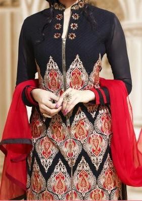 Bing Beauty Designer Georgette Salwar Suit: Deshi Besh.
