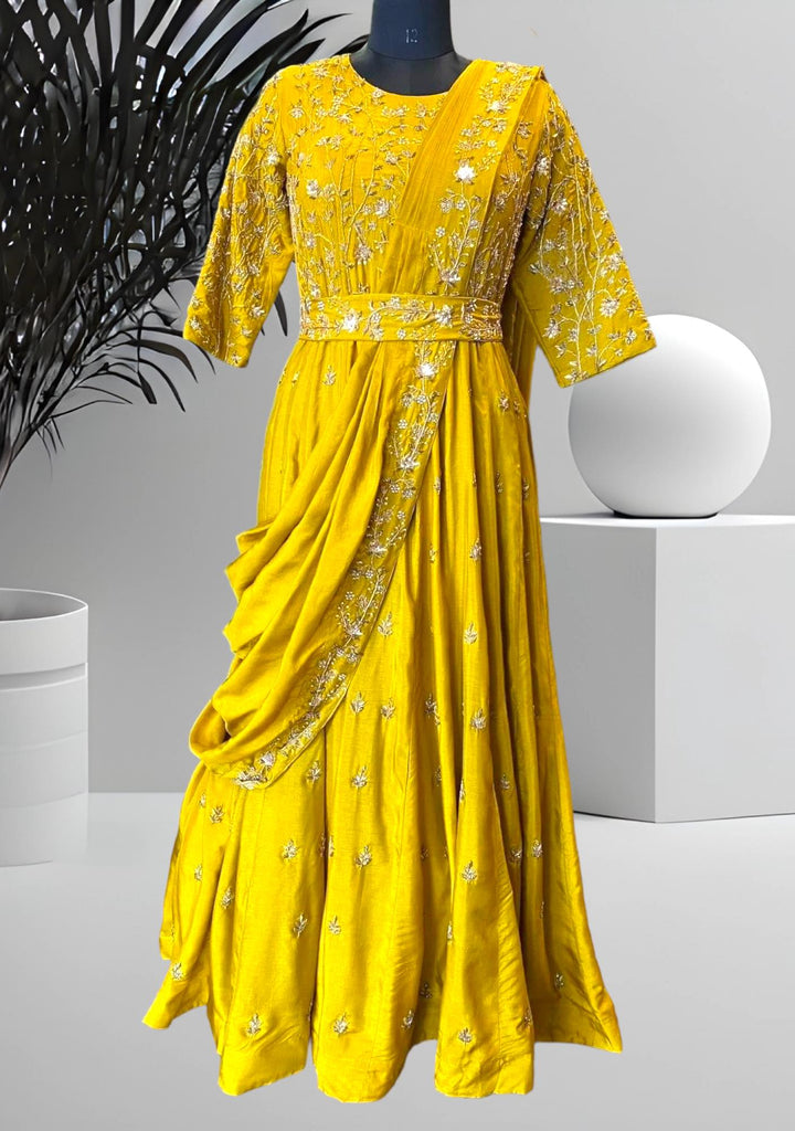 Buy Designer Sarees, Salwar Kameez, Kurtis & Tunic and Lehenga  Choli.Shapely Chiffon & Georgette White Readymade Gown