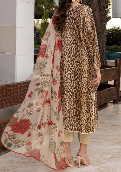 Charizma Orange Embroidered Pakistani Lawn Dress - db19032