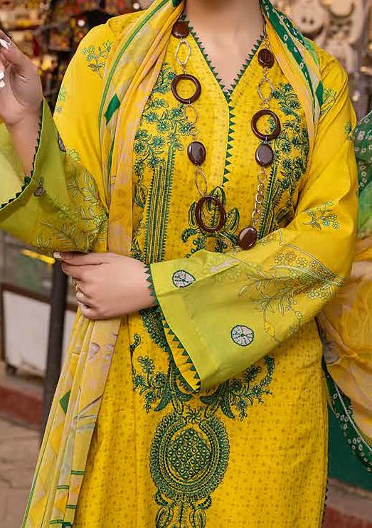 Charizma Orange Embroidered Pakistani Lawn Dress - db19026