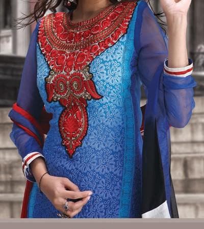 Elegent Look Pure Georgette Salwar Kameez Suit: Deshi Besh.