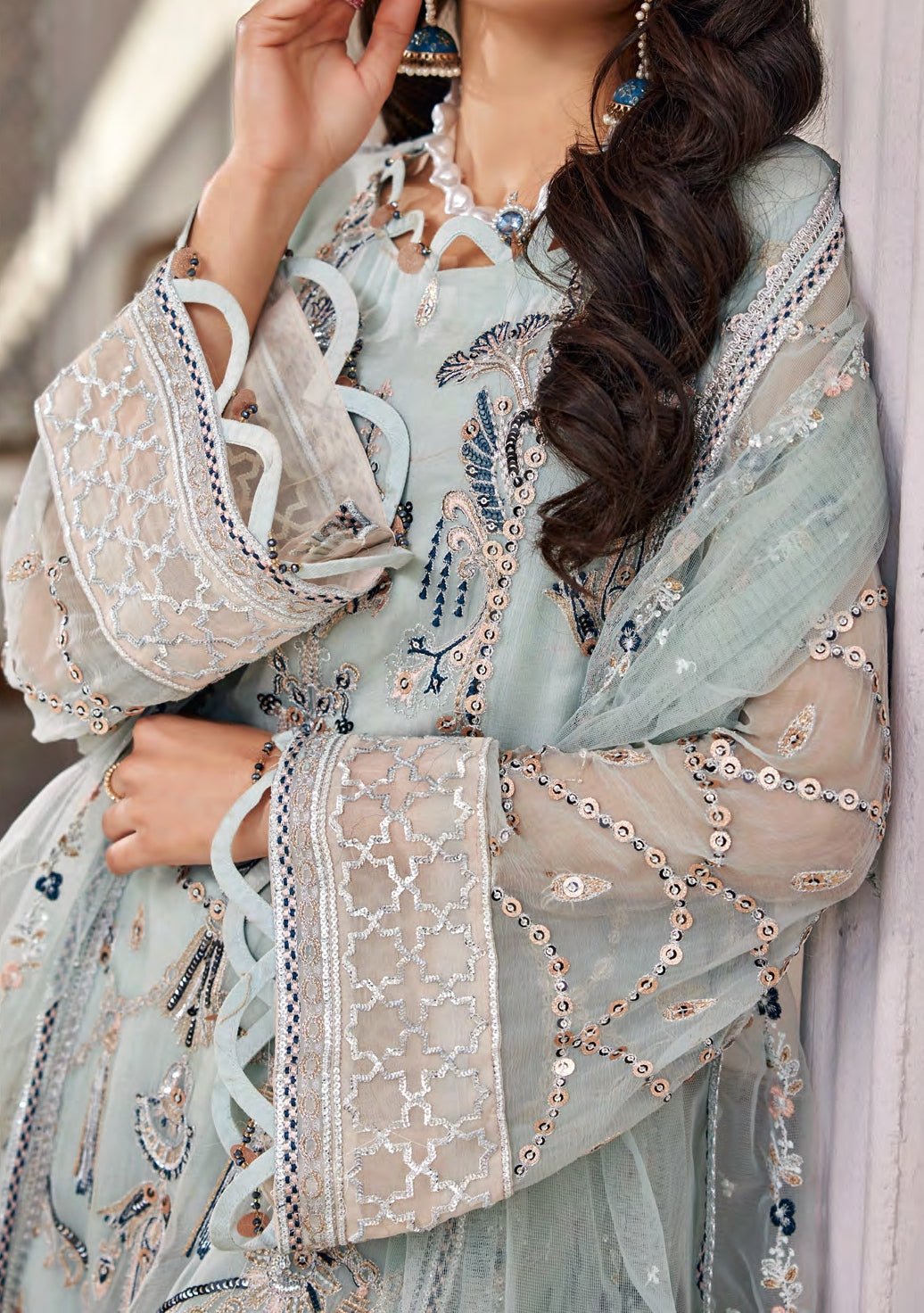 Emaan Adeel Designer Pakistani Chiffon Dress