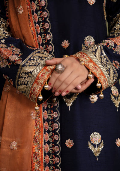 Emaan Adeel Divani Pakistani Luxury Silk Dress - db24327