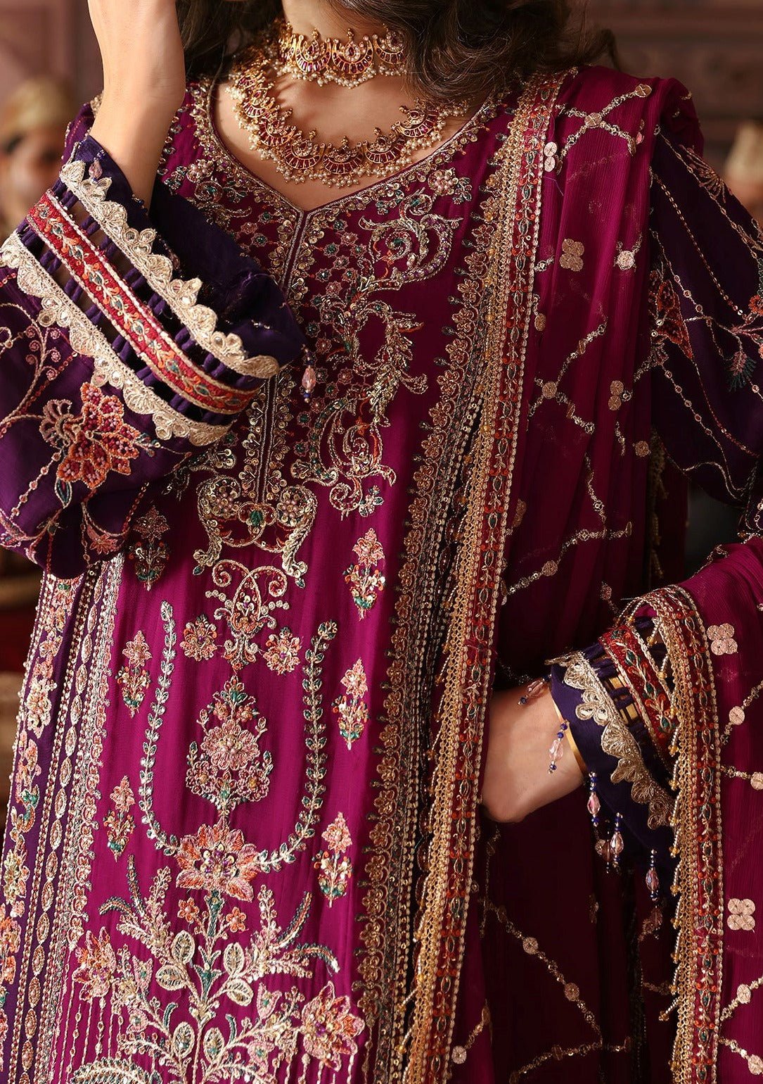 Emaan Adeel Ghazal Pakistani Luxury Chiffon Dress - db25385