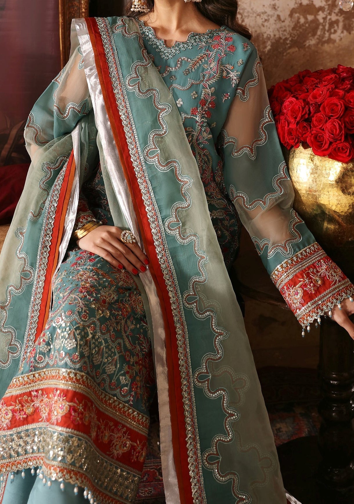Emaan Adeel Ghazal Pakistani Luxury Chiffon Dress - db25390