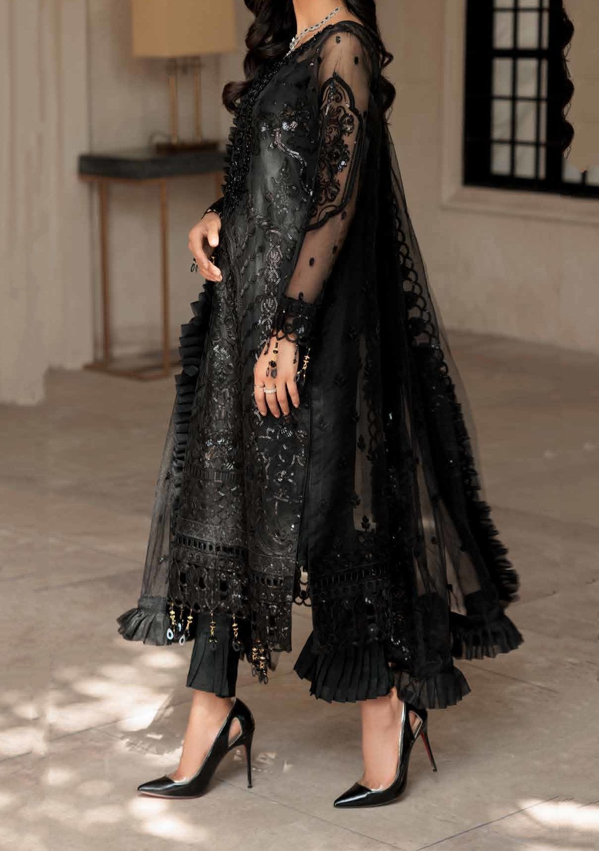 Emaan Adeel Le Festa Luxury Pakistani Chiffon Dress - db19923
