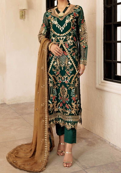 Emaan Adeel Le Festa Luxury Pakistani Chiffon Dress - db19932