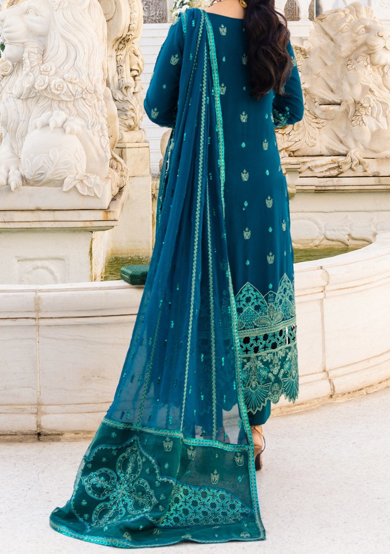 Emaan Adeel Noori Pakistani Luxury Chiffon Dress - db24522