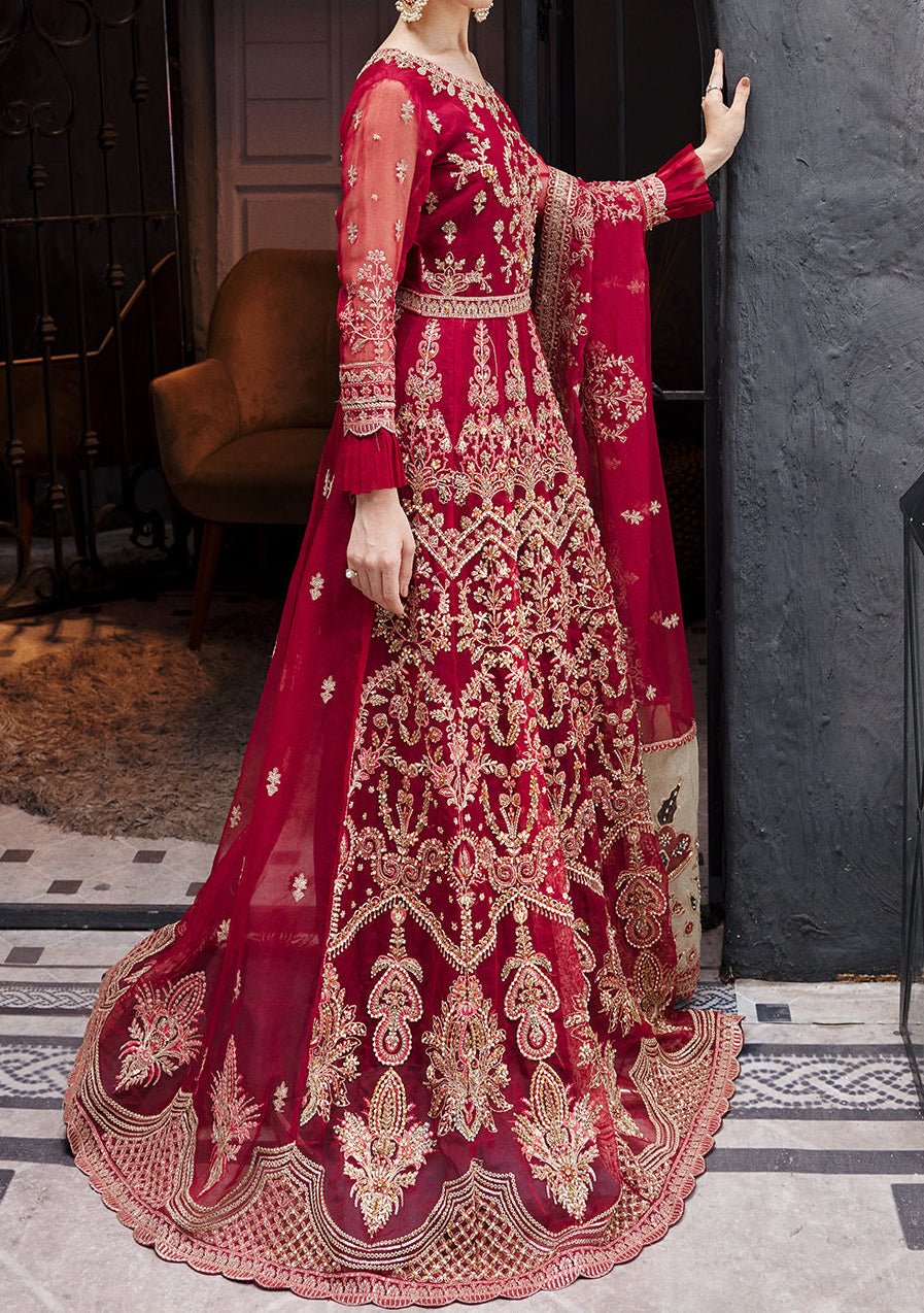 Emaan Adeel Pakistani Luxury Anarkali Net Dress - db23356