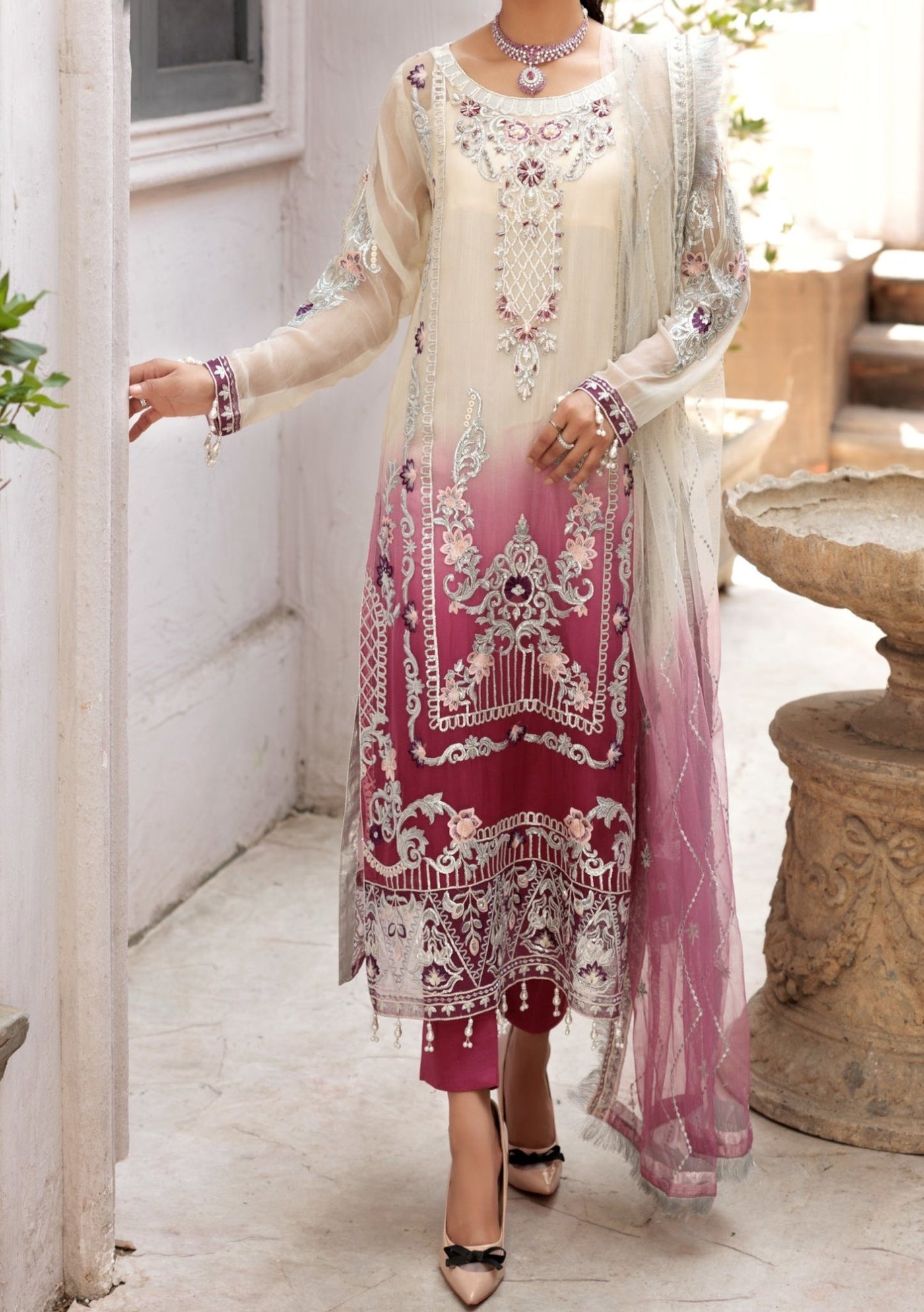 Emaan Adeel Value Luxury Pakistani Chiffon Dress - db19193