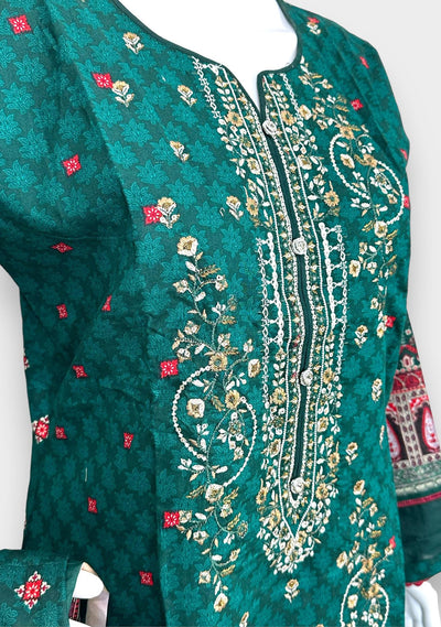 Embroidered 3 Pieces Pakistani Cotton Dress - db24360